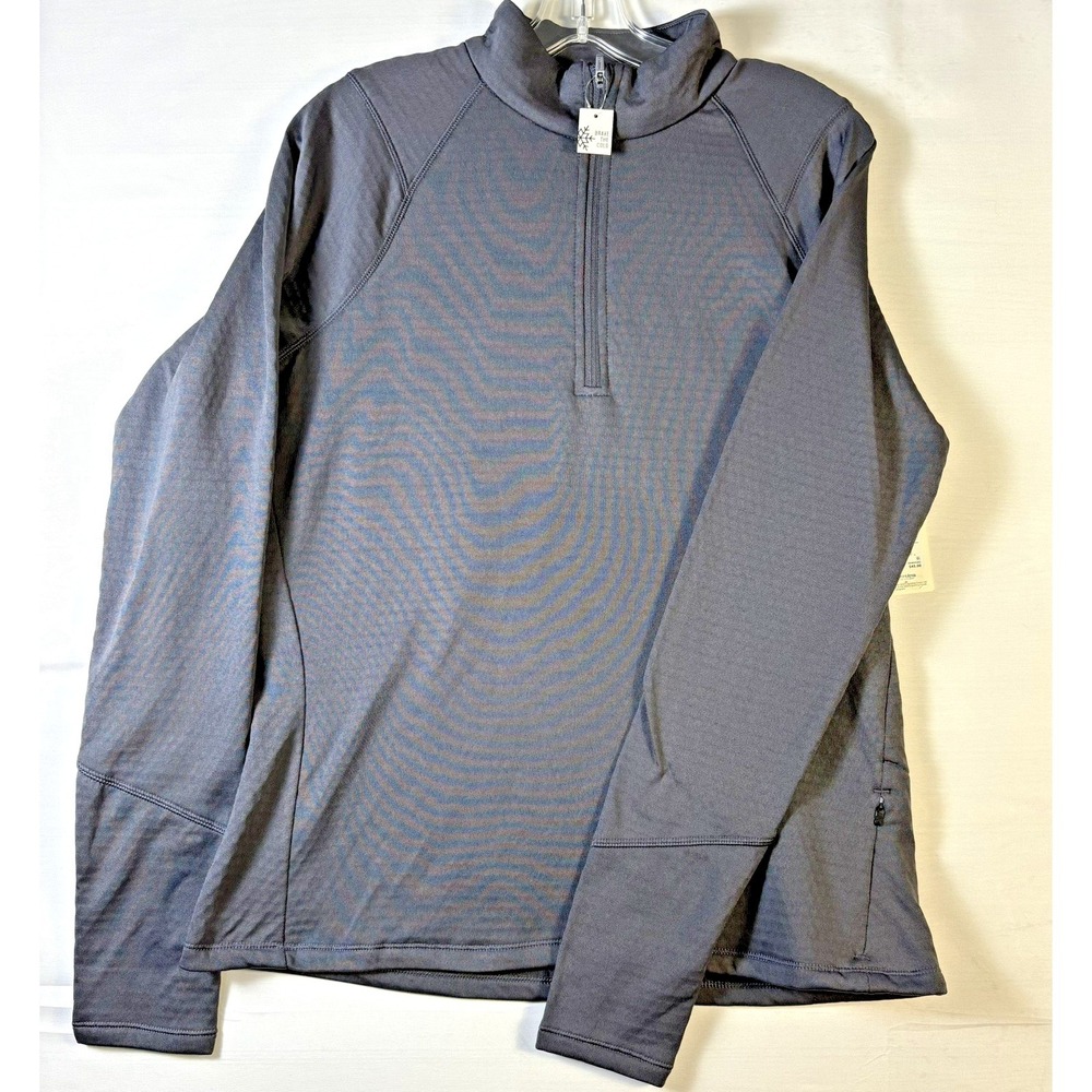 DSG Womens Run Grid 1/4 Zip Fleece Pullover Graphic Charcoal Grey L CKP6997CN